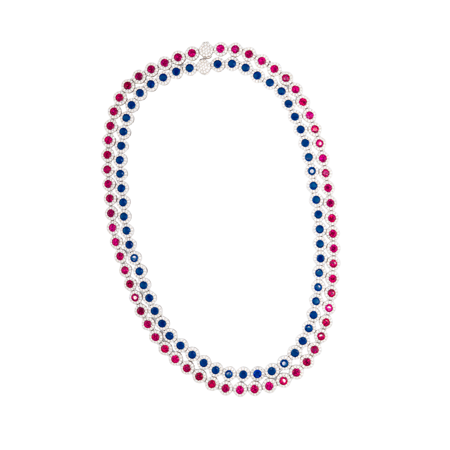 Red Halo Tennis Necklace (PRE-ORDER Ships in 6-8 weeks)