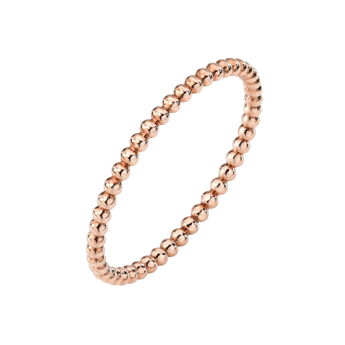 14k Rose Gold Beaded Ring