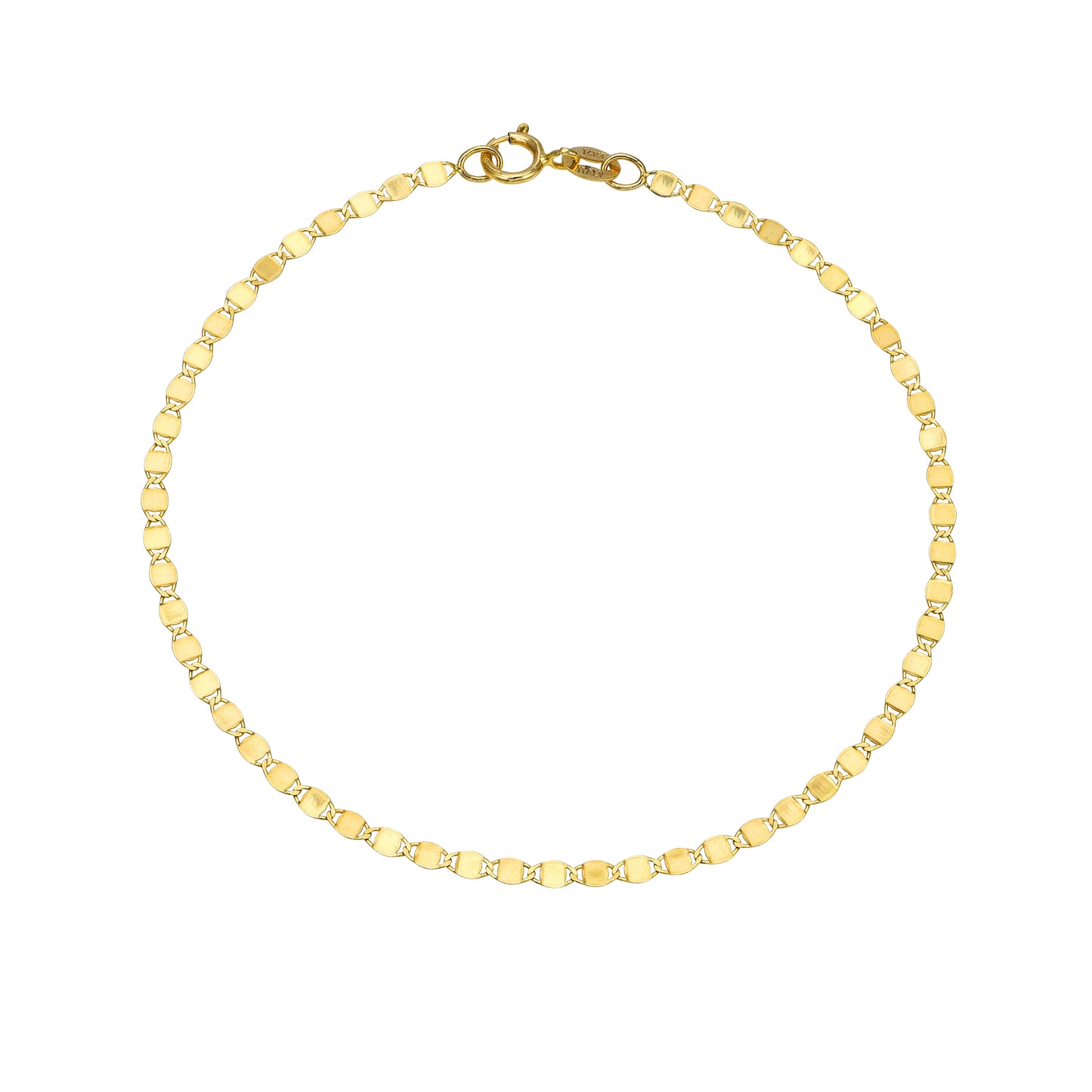 14K Yellow Gold Oval Shinny Bracelet