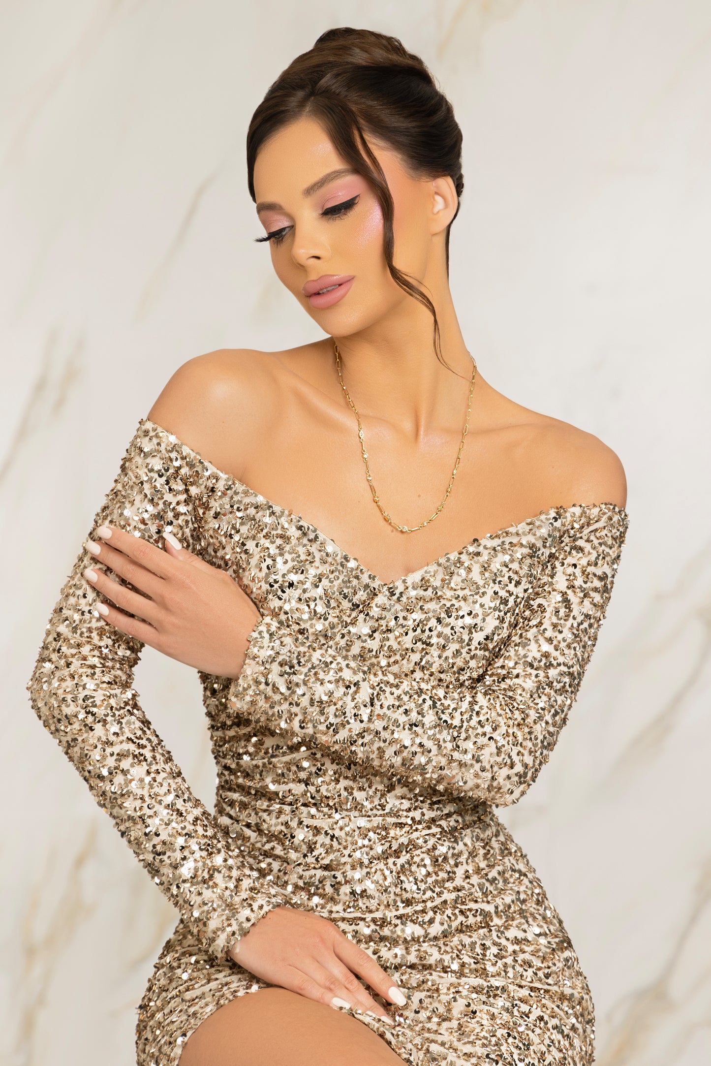 14K Yellow Gold Paperclip Necklace with Diamonds