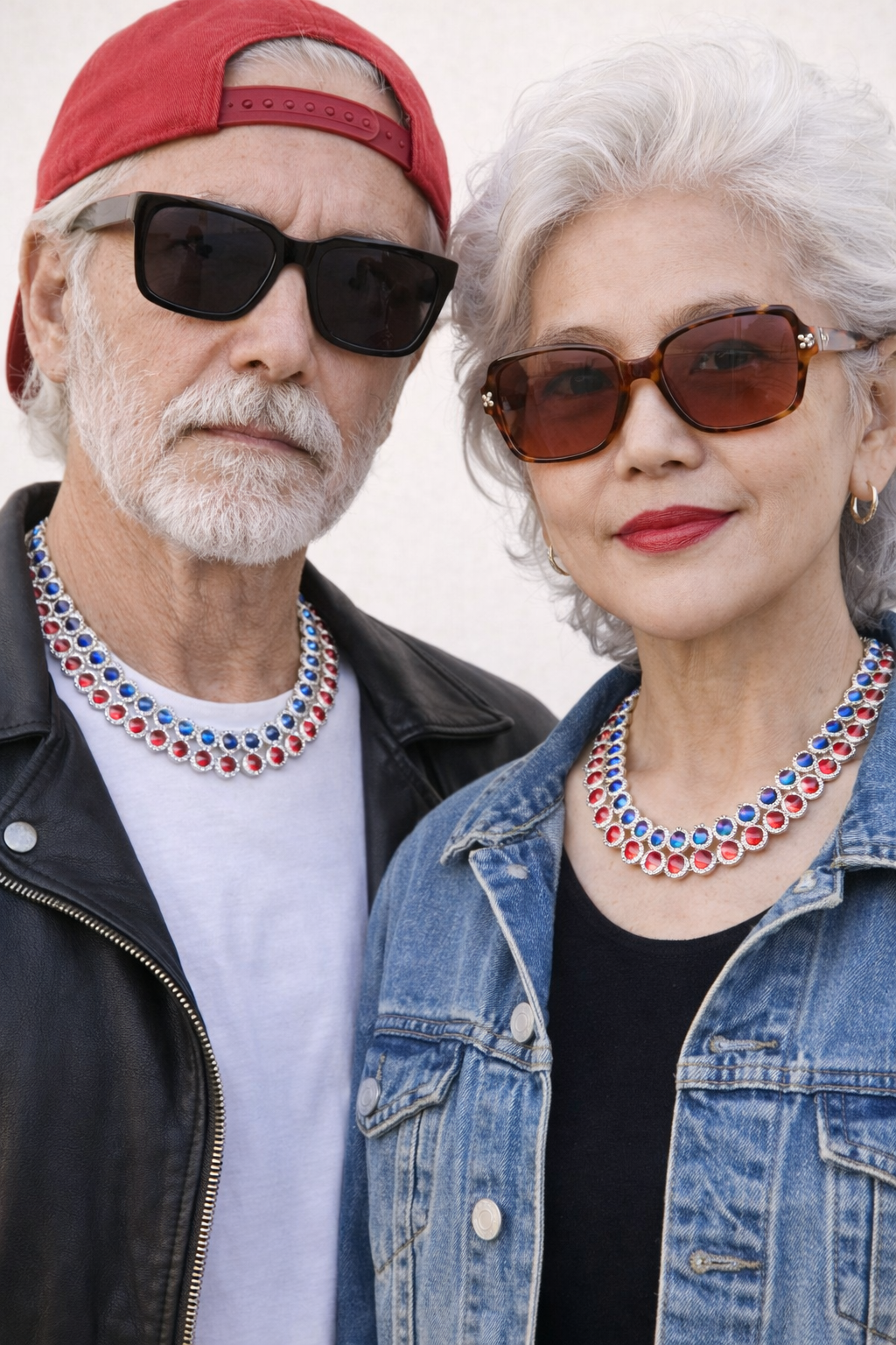 Red Halo Tennis Necklace