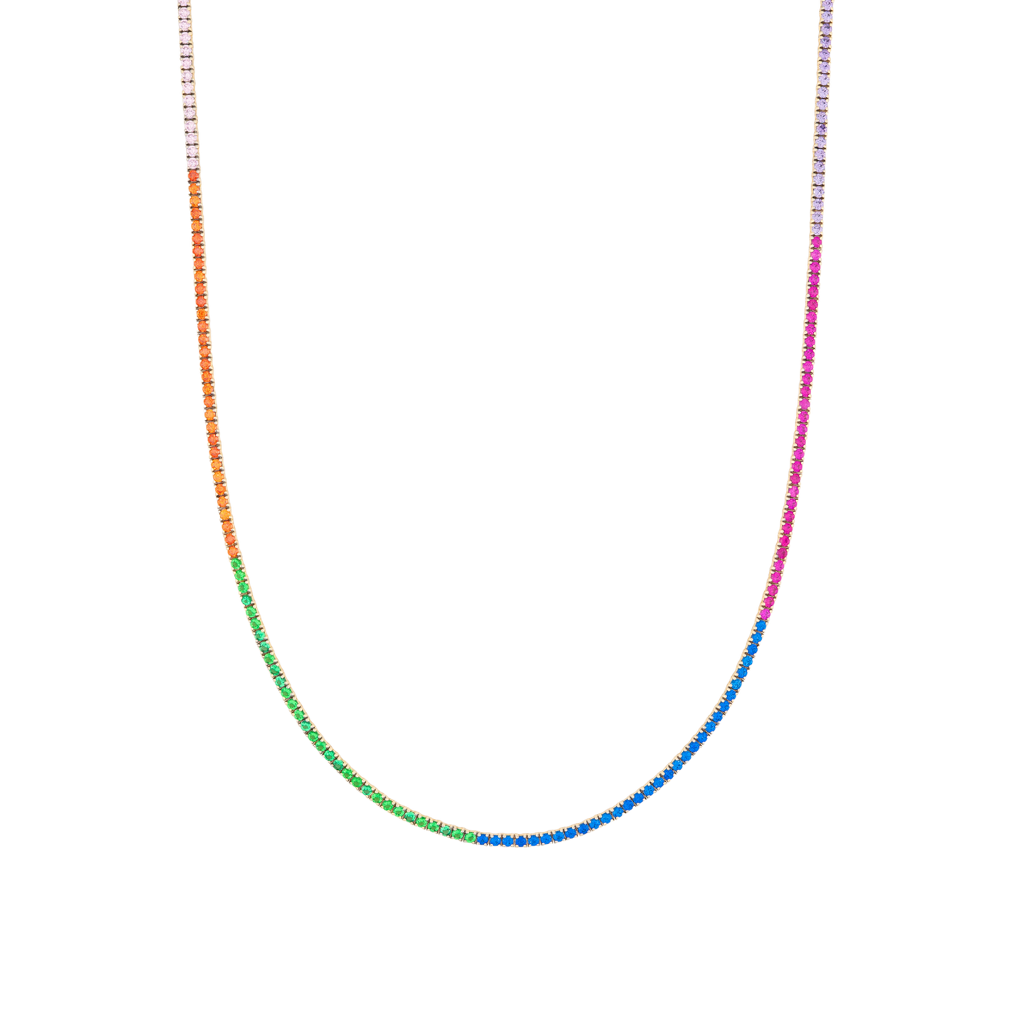 Mix Color Stone Tennis Neckalce