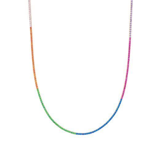 Mix Color Stone Tennis Neckalce (Pre-Order)