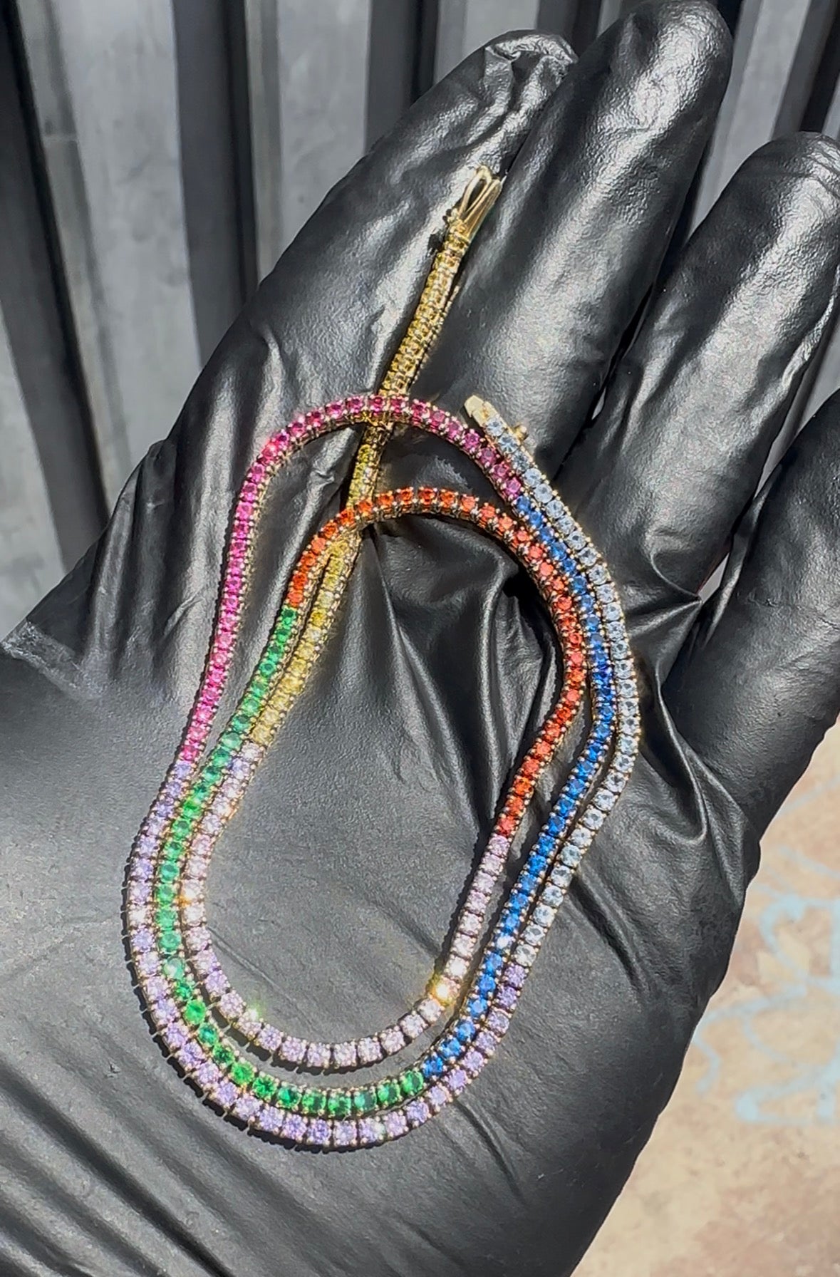 Mix Color Stone Tennis Neckalce
