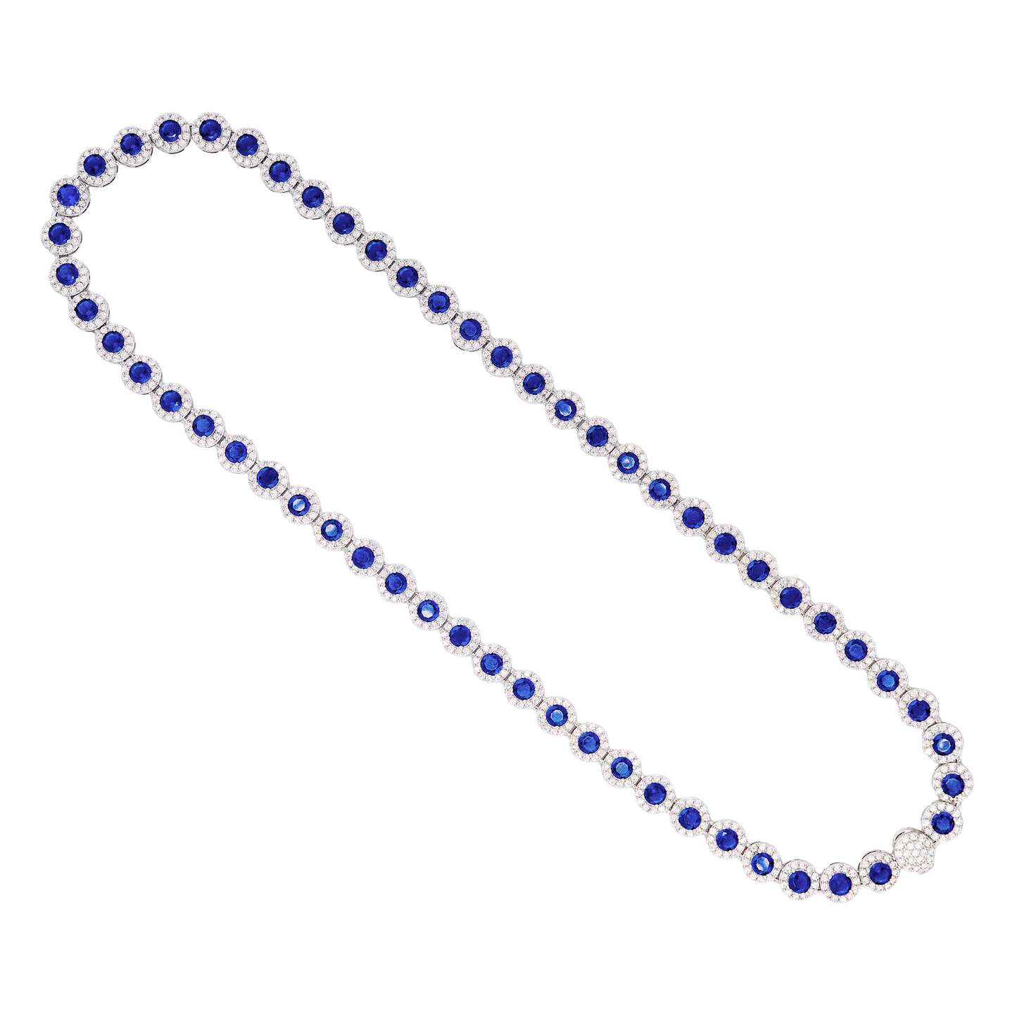 Blue Halo Tennis Necklace (PRE-ORDER Ships in 6-8 weeks)