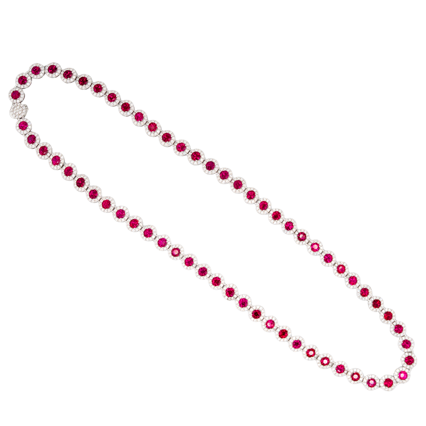 Red Halo Tennis Necklace (PRE-ORDER Ships in 6-8 weeks)