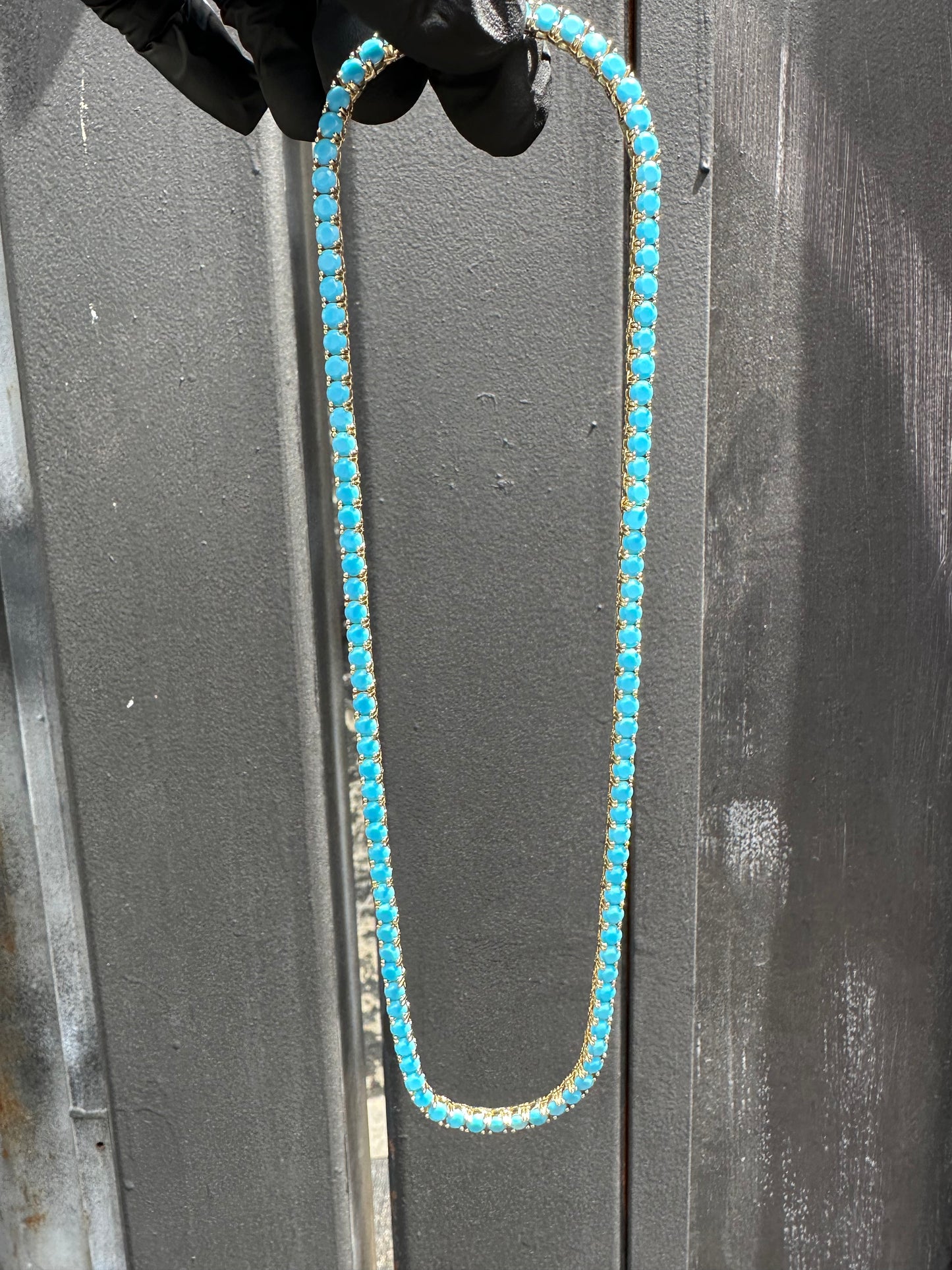 Mint blue Tennis Necklace