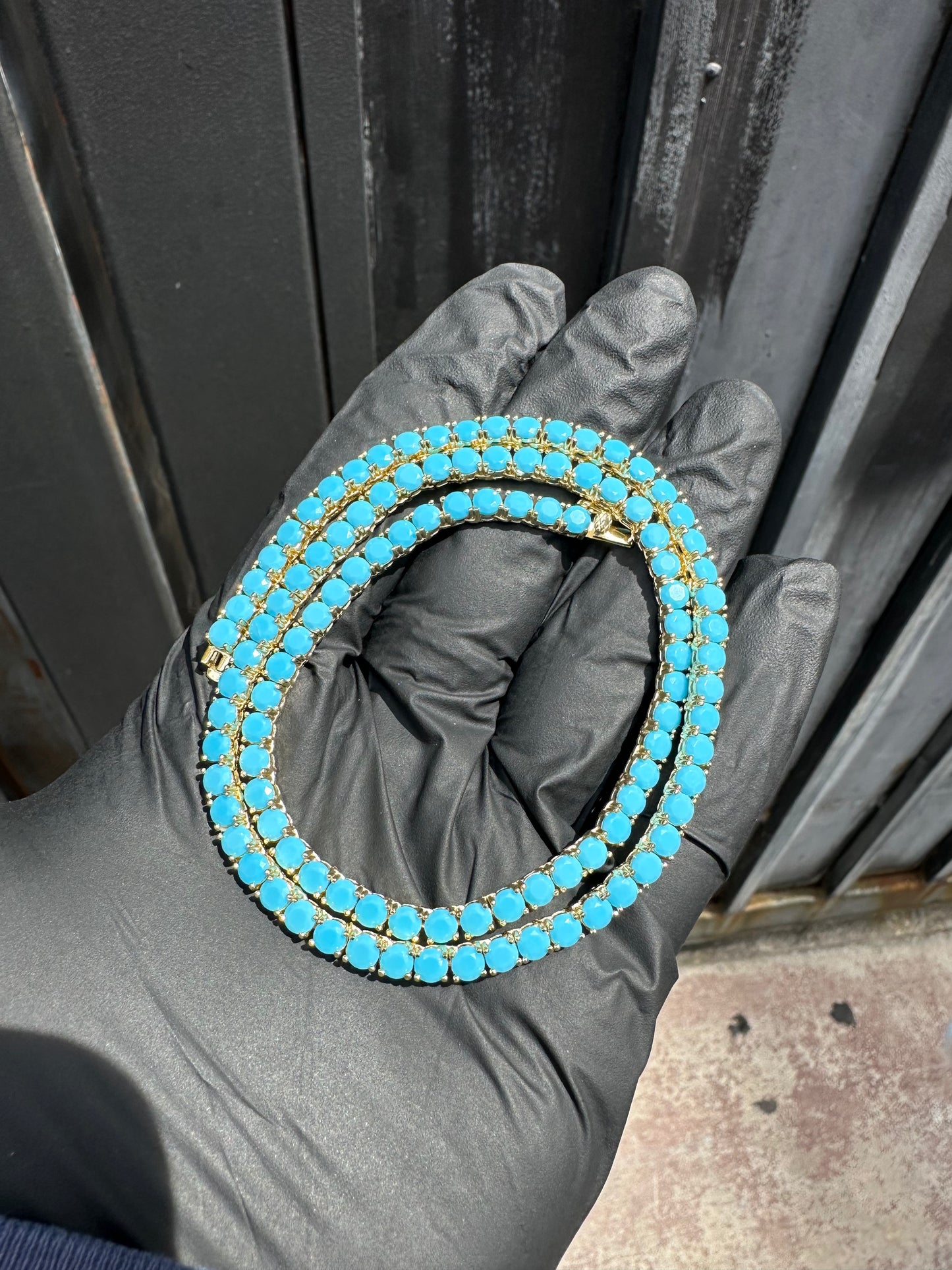 Mint blue Tennis Necklace