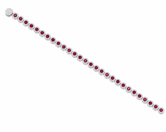 Red and Blue Halo Tennis Bracelet  (Pre Order 6-8 weeks)