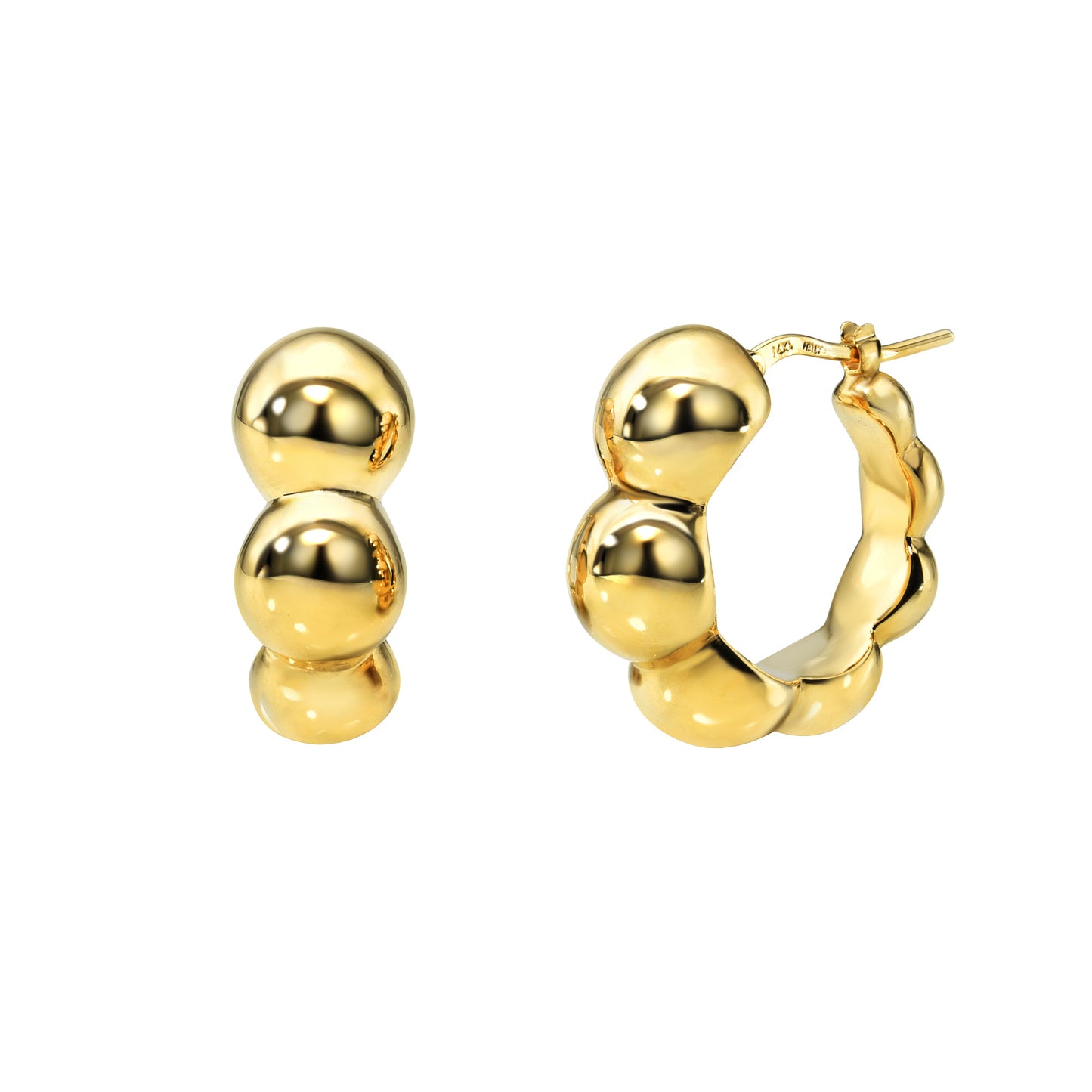 14K Puff Ball Earrings