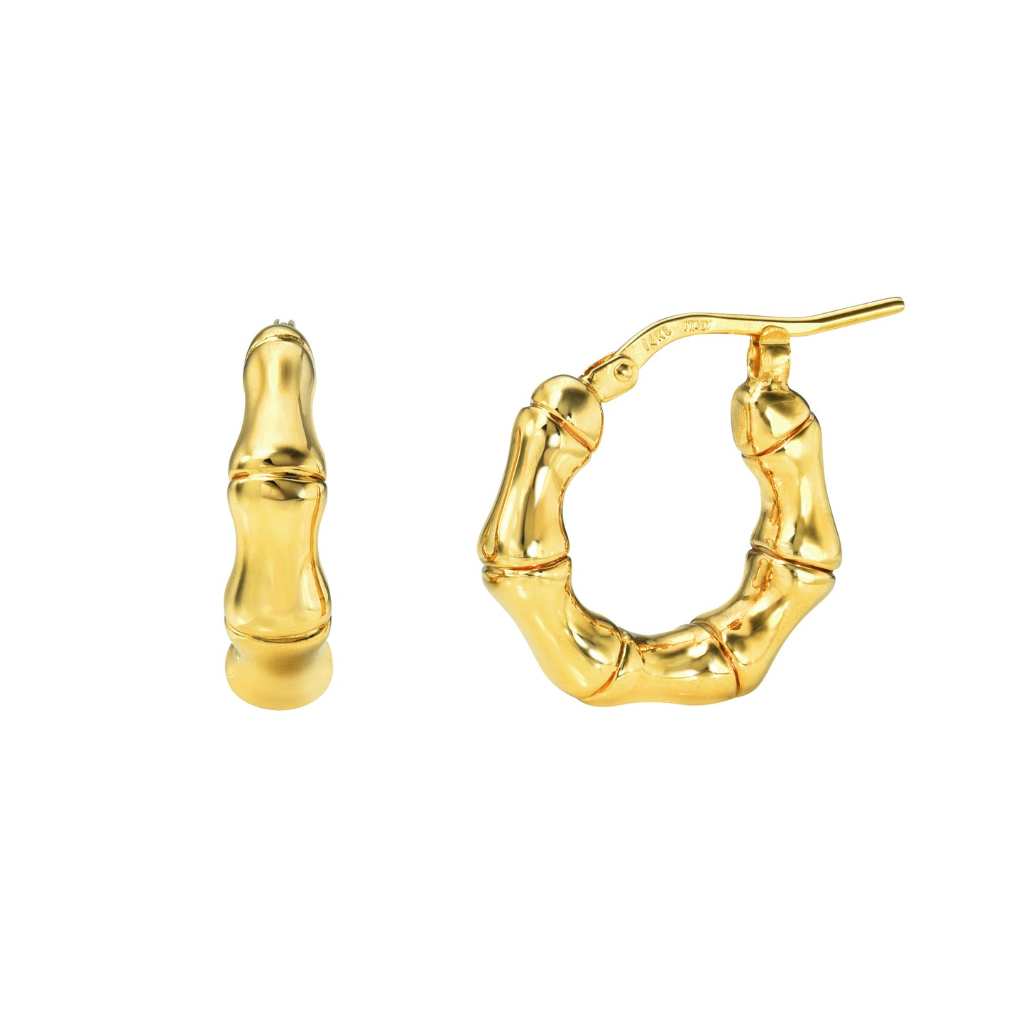 14k Bamboo Earrings