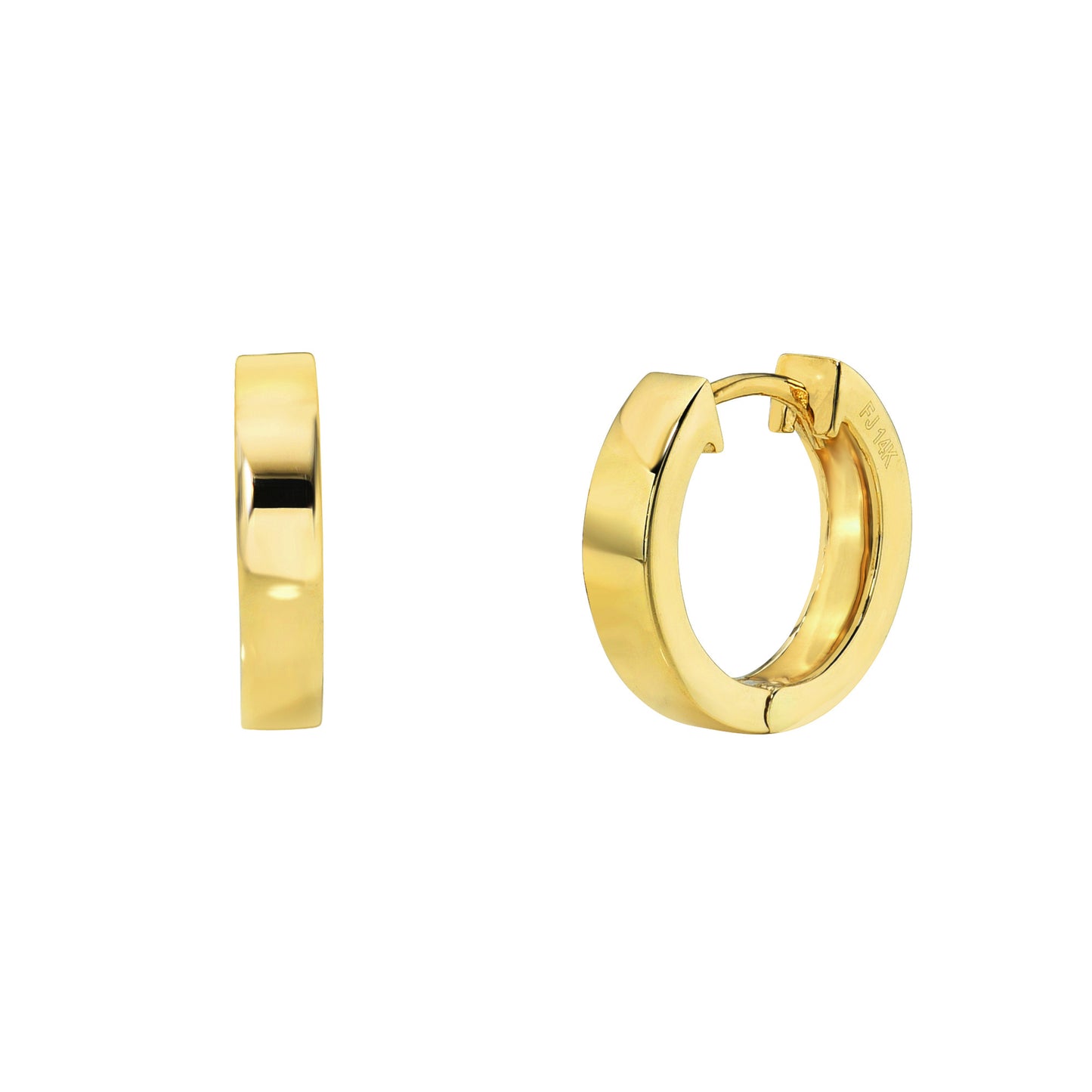 14K Plain Huggies Earrings